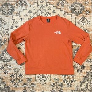 THE NORTH FACE M coral lightweight sweatshirt with mountain/forest photo on back